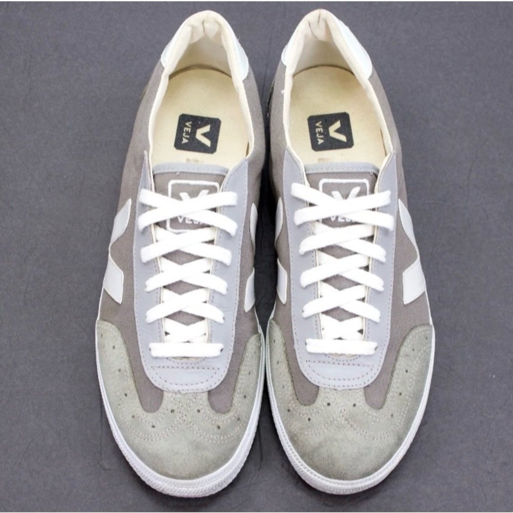 Veja Volley O.T. Bastille Mens Sz US 11 Gray Suede Canvas Lace Up Shoes Sneakers - Picture 7 of 11